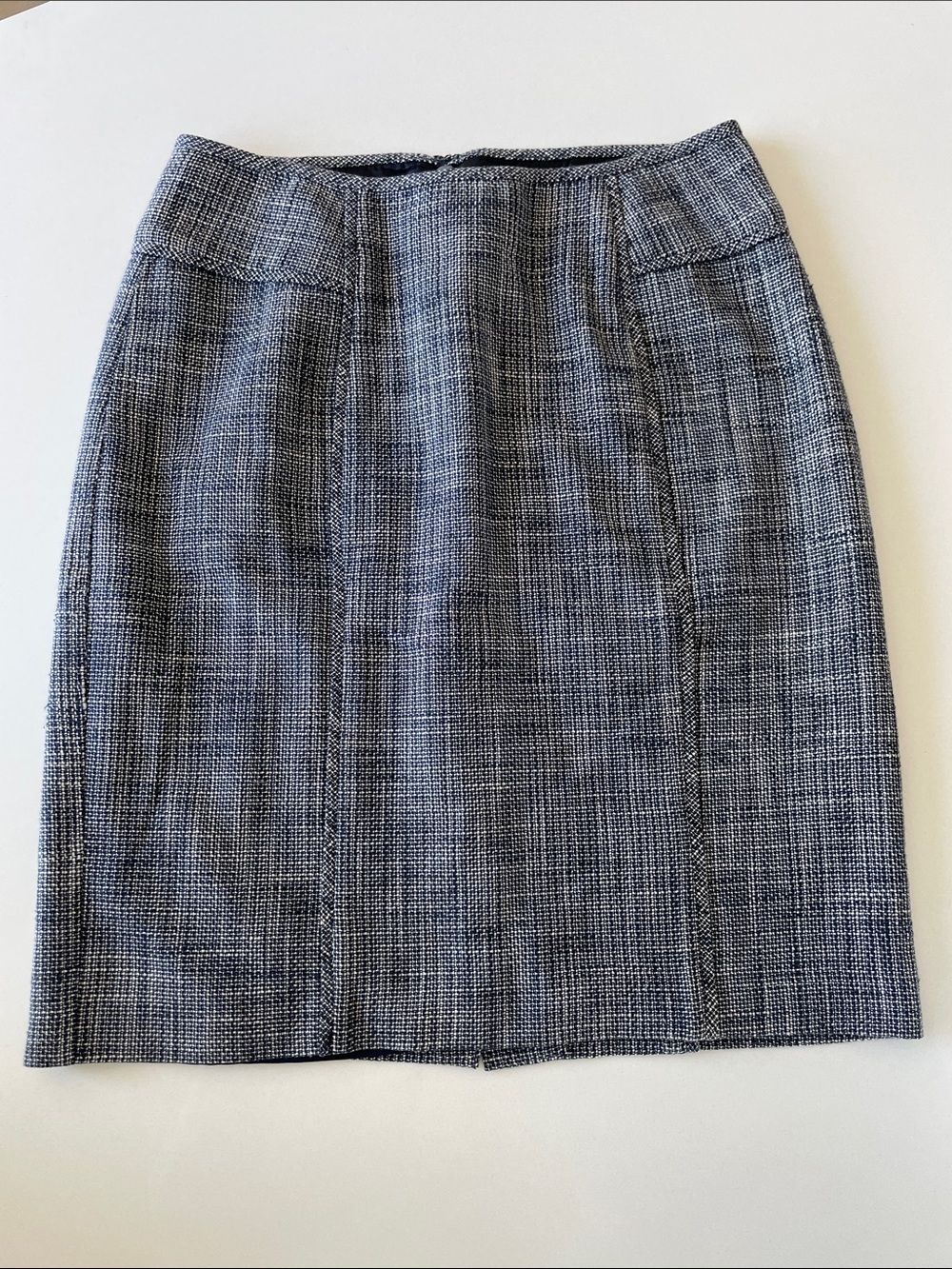 Banana Republic Navy and White Tweed Pencil Skirt • 0